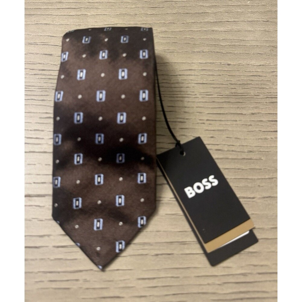 HUGO BOSS SILK TIE WITH MICRO PATTERN. MADE IN ITALY . NEW ! - Picture 2 of 5
